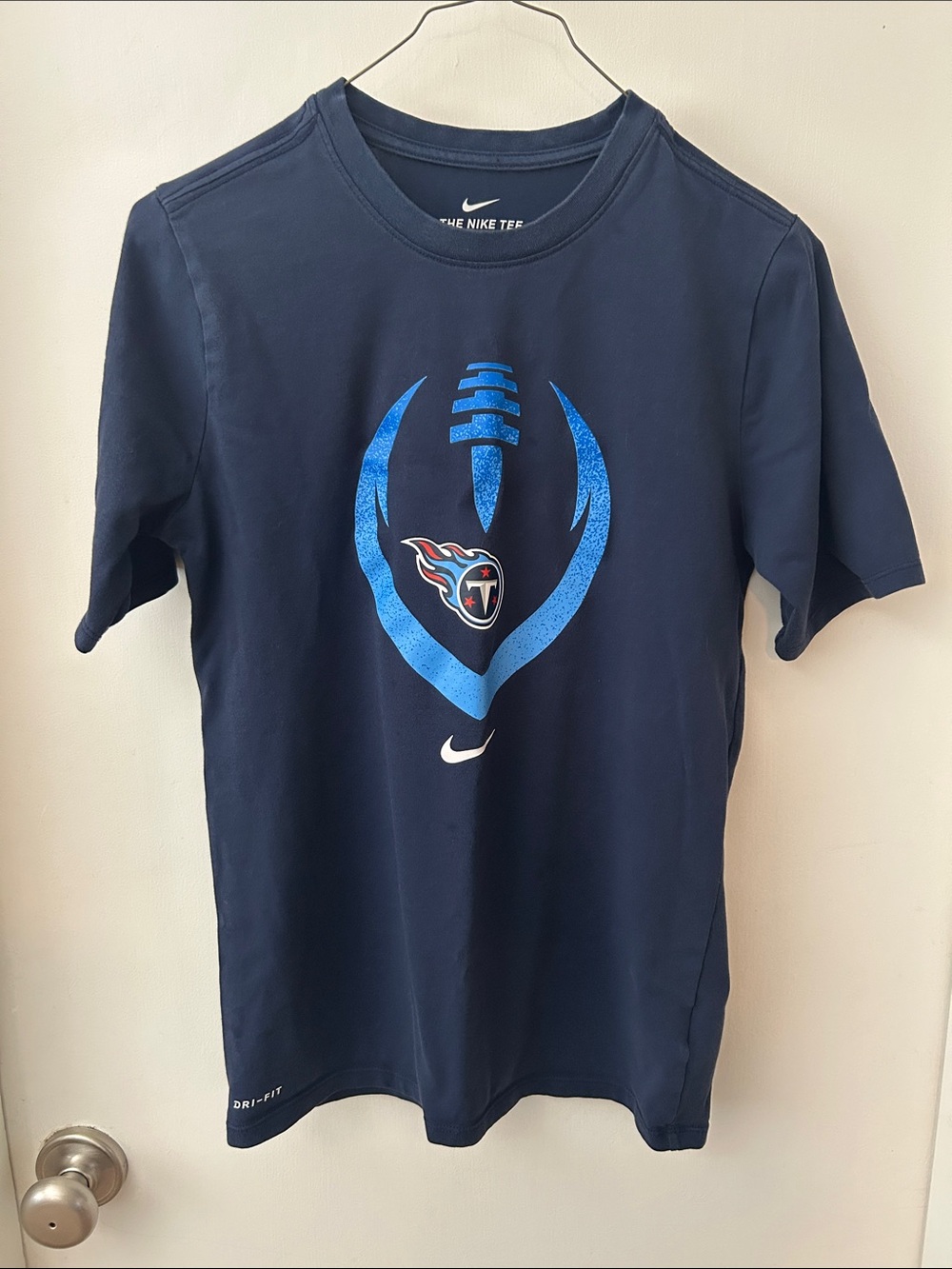 Nike Boys Dri Fit Navy & Blue Tennessee Titans Football Graphic Tee